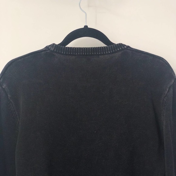 Robert Barakett Rib Knit Pullover Sweater Long Sleeve Crewneck Black Size Medium - Picture 6 of 9